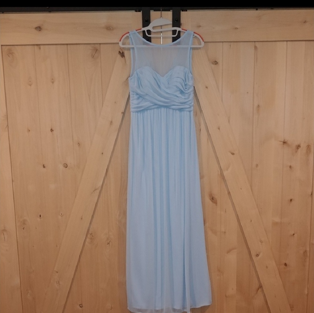 Ice Blue David's Bridal Long Dress